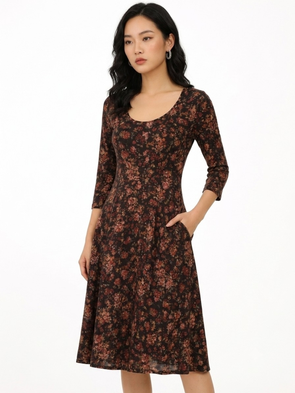 Peruvian Connection Giuliana Floral Dress Pockets - Sz M